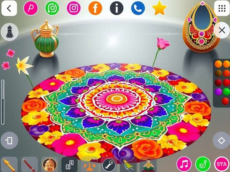 Floral Fantasy Rangoli community designs and sharing features